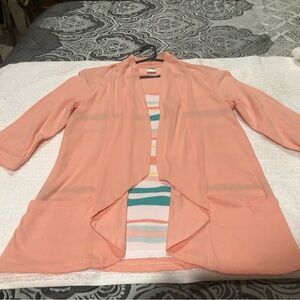 Blair Coral Open Front Cardigan